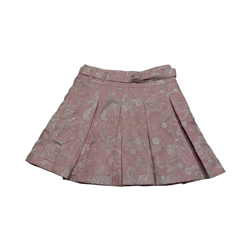 Mary-Kate and Ashley Y2K Vintage Pink Silver Floral Pleated Skirt Girls 12